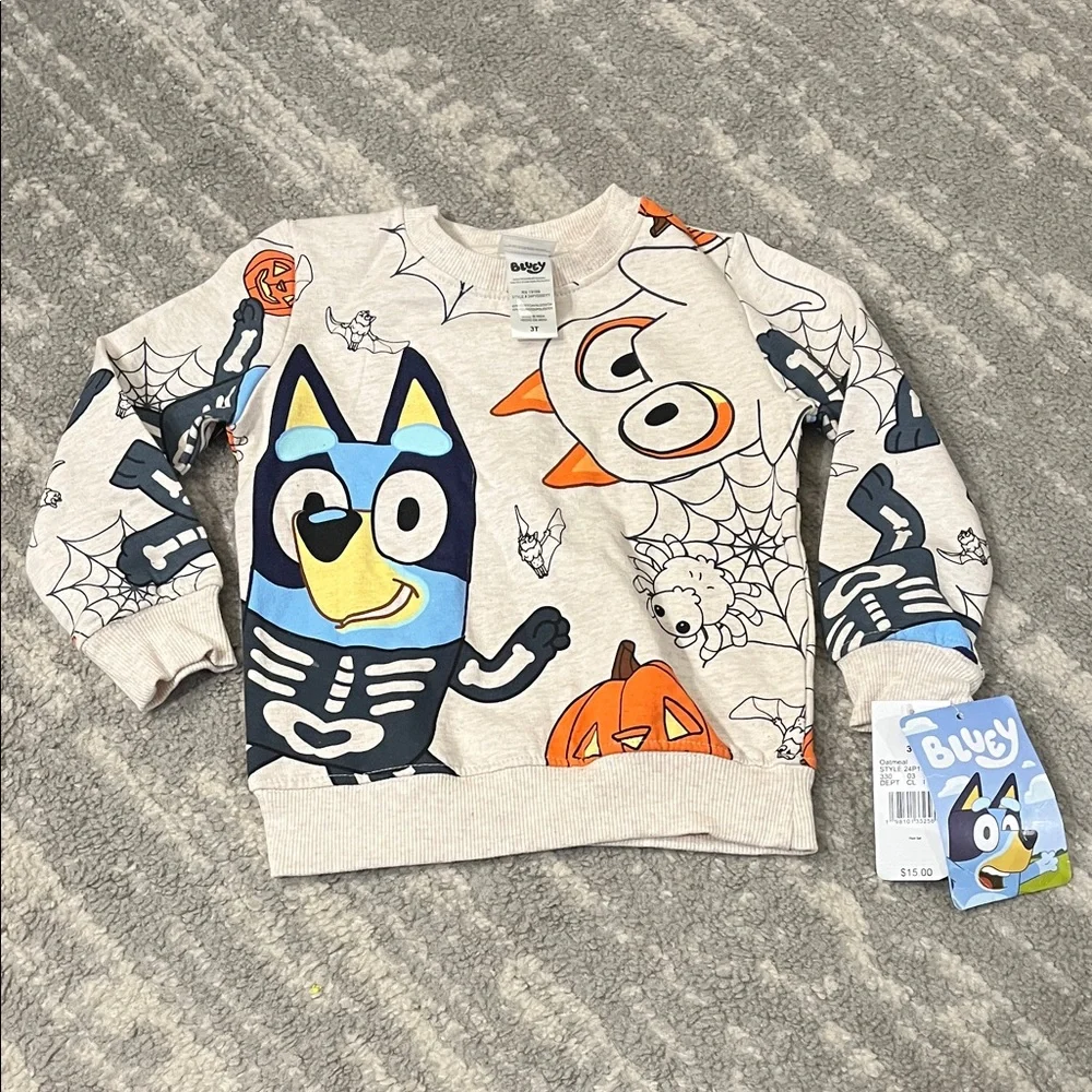 Bluey Kids Halloween Sweatshirt - Cream - Picture 1 of 3